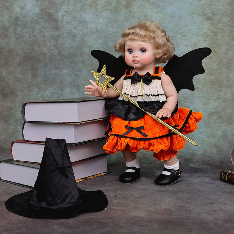 Cloveray 18-inch vinyl realistic reborn baby doll, Halloween-themed limited edition dolls