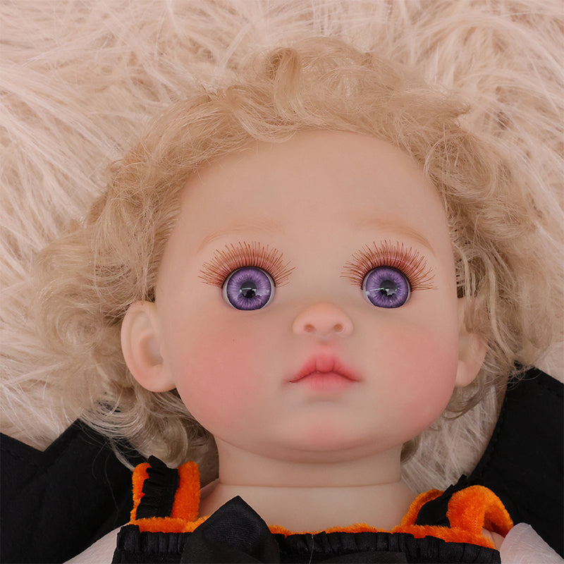 Cloveray 18-inch vinyl realistic reborn baby doll, Halloween-themed limited edition dolls