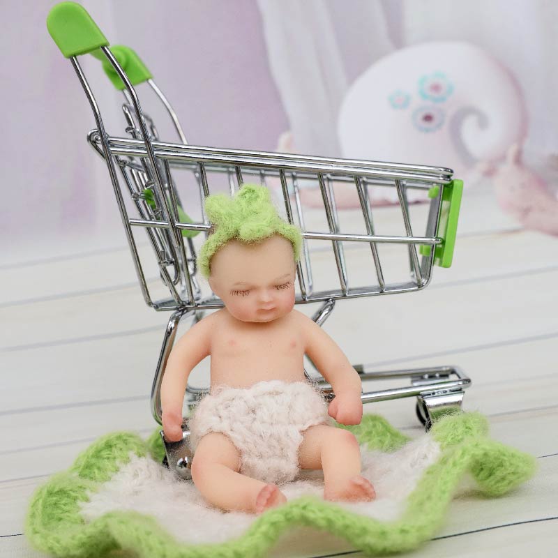 Cloveray Lifelike Silicone Reborn Girl Baby Doll 4Inch