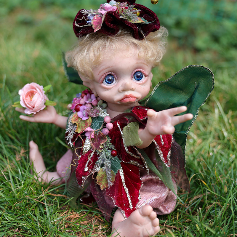 Clover 16-Inch Vinyl Forest Sprite Red-purple Doll