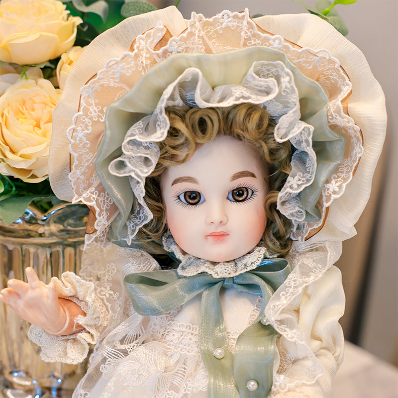 Cloveray 16‑inch Bisque Vintage Imperial Court Doll Grain Ball‑Jointed Doll (BJD) Dress‑Up Toy, Hand-Painted Doll for Girls