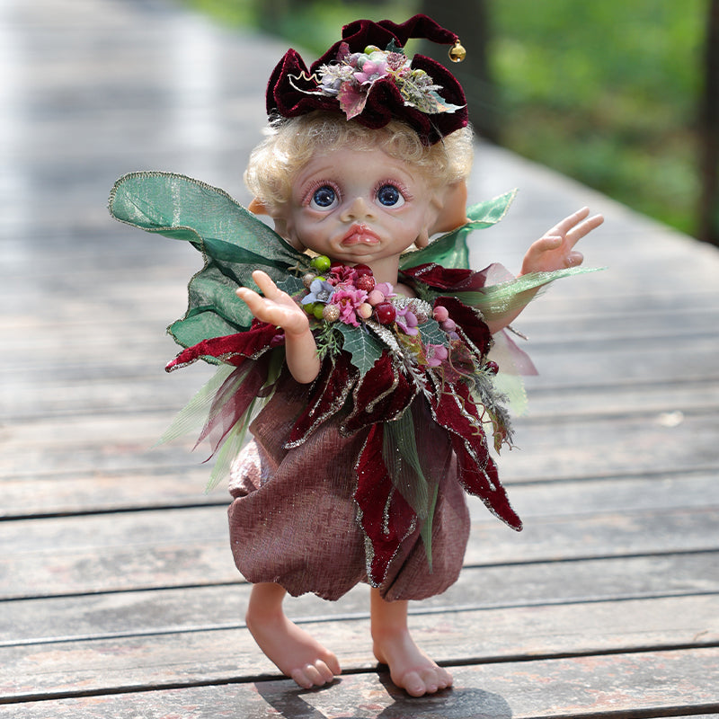 Clover 16-Inch Vinyl Forest Sprite Red-purple Doll
