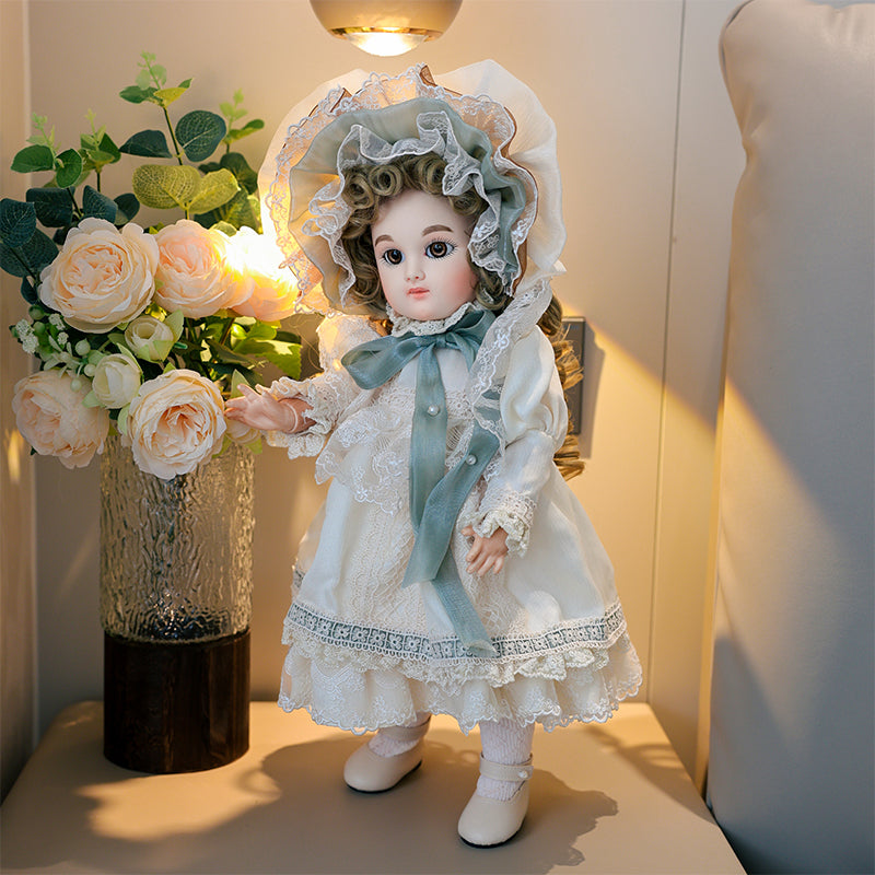 Cloveray 16‑inch Bisque Vintage Imperial Court Doll Grain Ball‑Jointed Doll (BJD) Dress‑Up Toy, Hand-Painted Doll for Girls