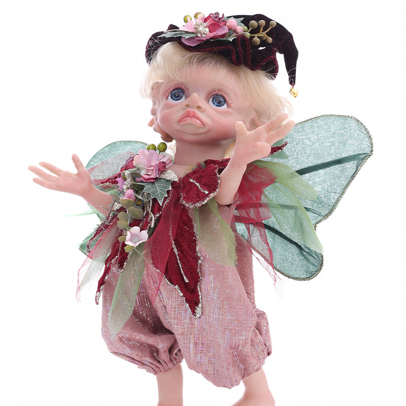 Clover 16-Inch Vinyl Forest Sprite Red-purple Doll