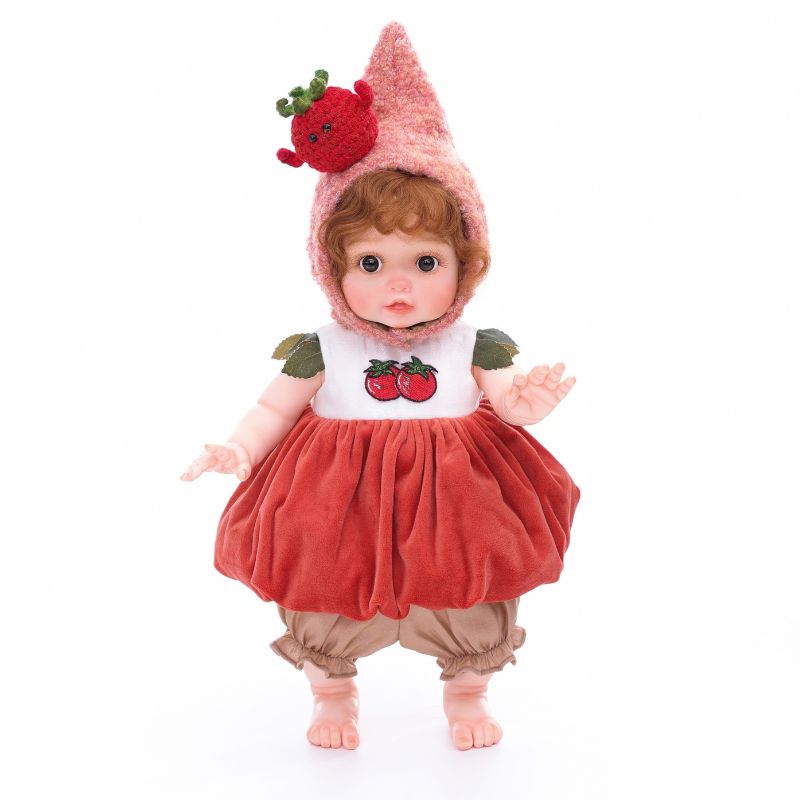Cloveray 18 Inch Vinyl Lifelike Reborn Baby Doll in Tomato Costume clothes