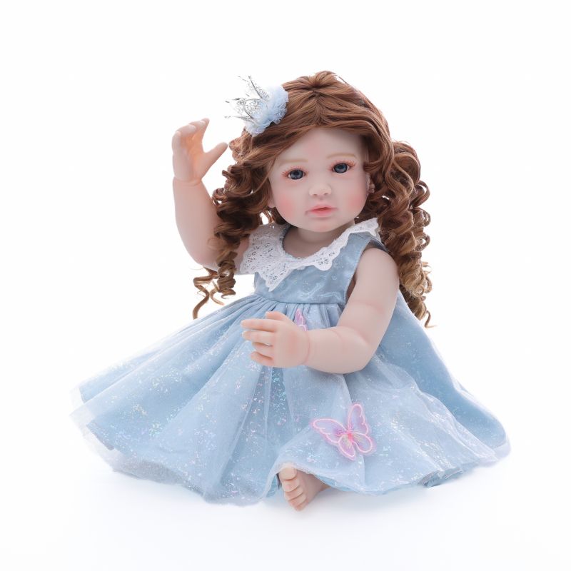 Cloveray 22-inch Glitter Tulle Baby Blue Party Dress