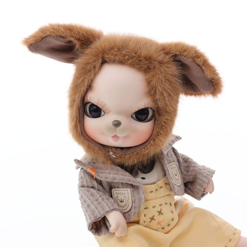 Cloveray Adorable 10 Inch Porcelain Dress-up Baby Brown rabbit Dolls (BJD)