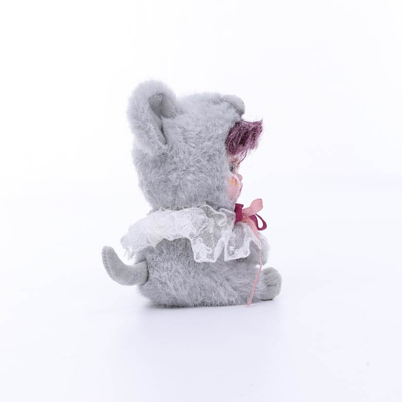 Cloveray 8 Inch High-Quality porcelain Cheeks Plush Gray Koala Hat Doll.