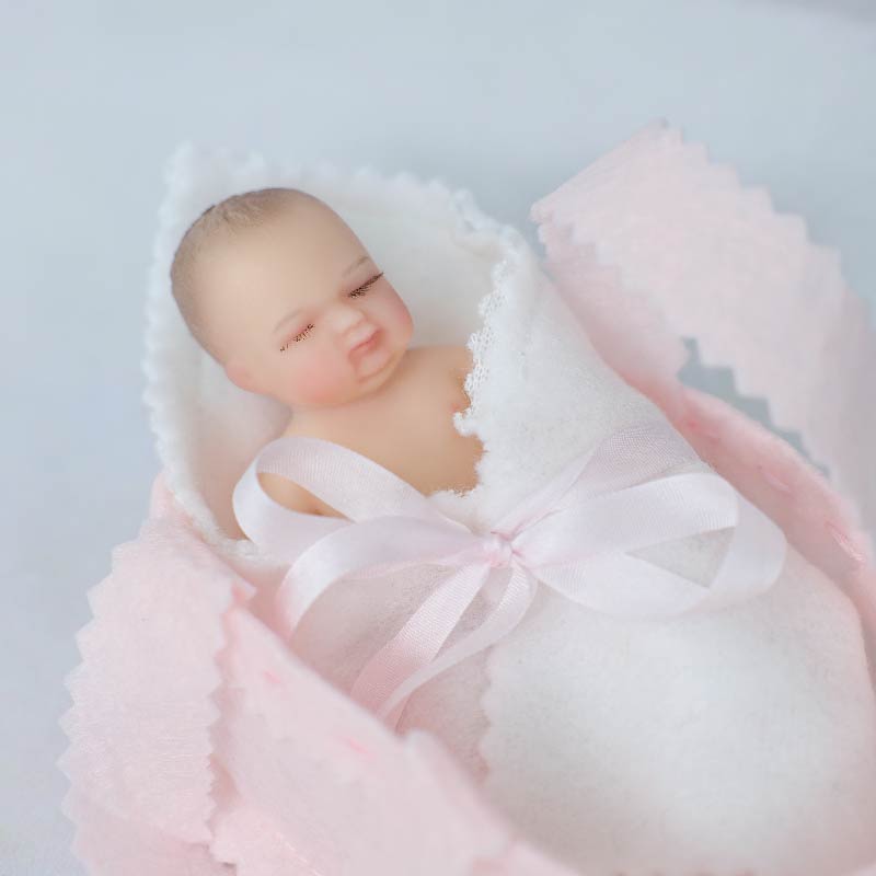 Cloveray Lifelike Silicone Reborn Girl Baby Doll 4Inch