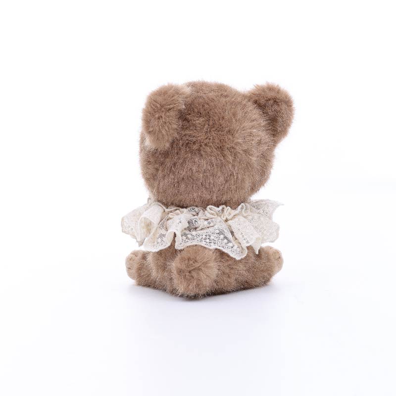 Cloveray 8 Inch High-Quality porcelain Cheeks Plush Brown Bear Hat Doll.