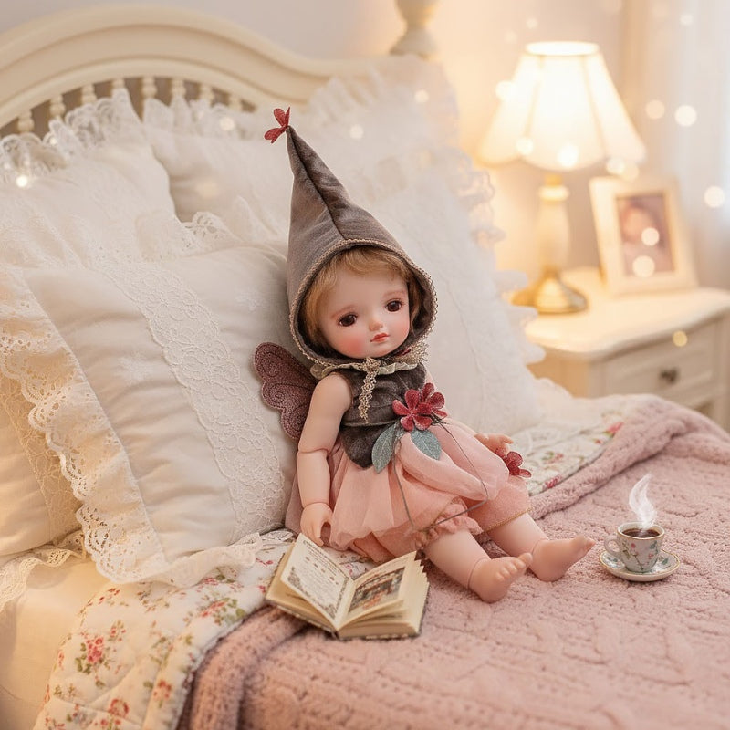 Cloveray 20-Inch Aimee Articulated Doll with Hand-Rooted Curls & Detailed Gown.