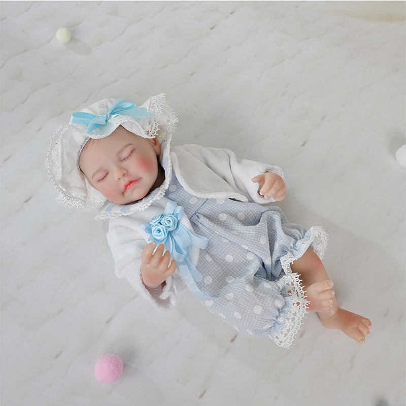 Cloveray Exquisite Baby Light Blue Series · 12-Inch Full Vinyl Reborn Doll
