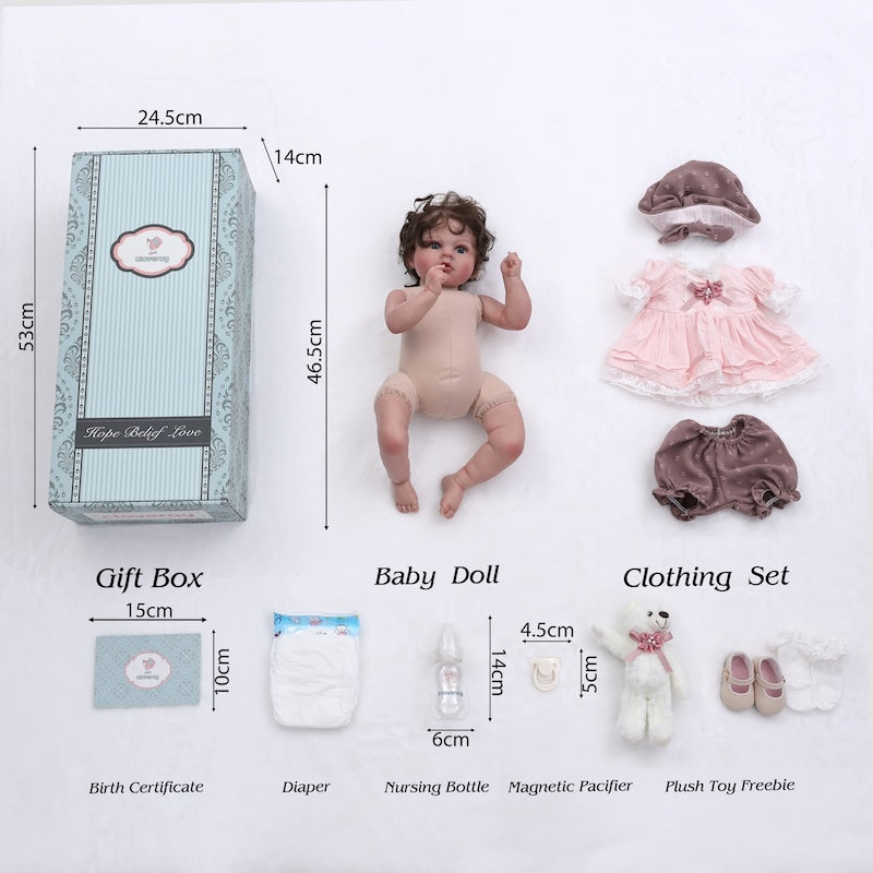 Cloveray Newborn Lifelike Reborn Baby Doll for Kids Birthday Present