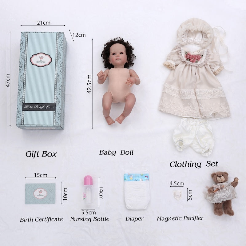 Colveray 20 Inch Lifelike Reborn Baby Dolls with Soft Cloth Body and A Bear Toy