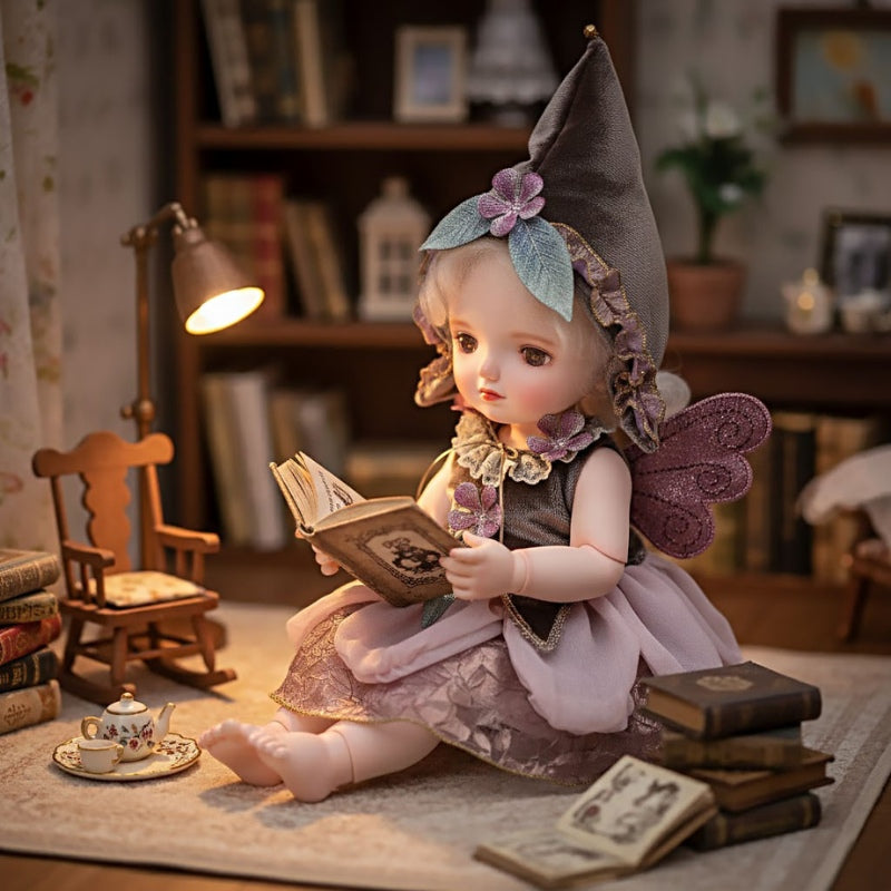 Cloveray 20 inch Articulated Fantasy Doll Silver Gray Hair Purple Eyes Lolita Fashion Collector Gift