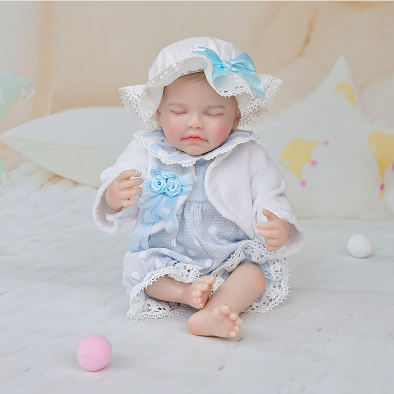 Cloveray Exquisite Baby Light Blue Series · 12-Inch Full Vinyl Reborn Doll
