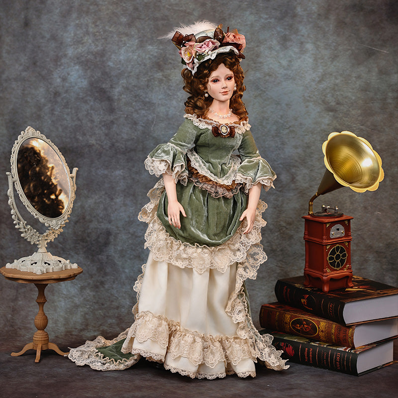 Cloveray 28-Inch Antique Palace-Style Victorian Porcelain Dolls with Gorgeous Dress