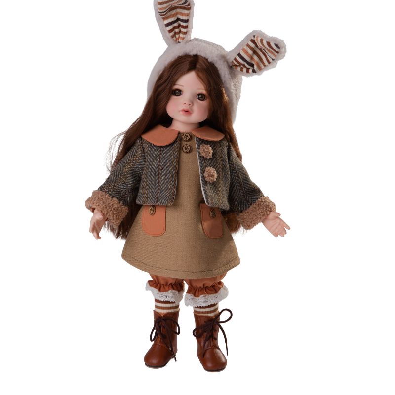 Cloveray Hand‑Painted Porcelain & Fabric Dress-up Pastoral‑Style 16‑Inch Doll Clothes