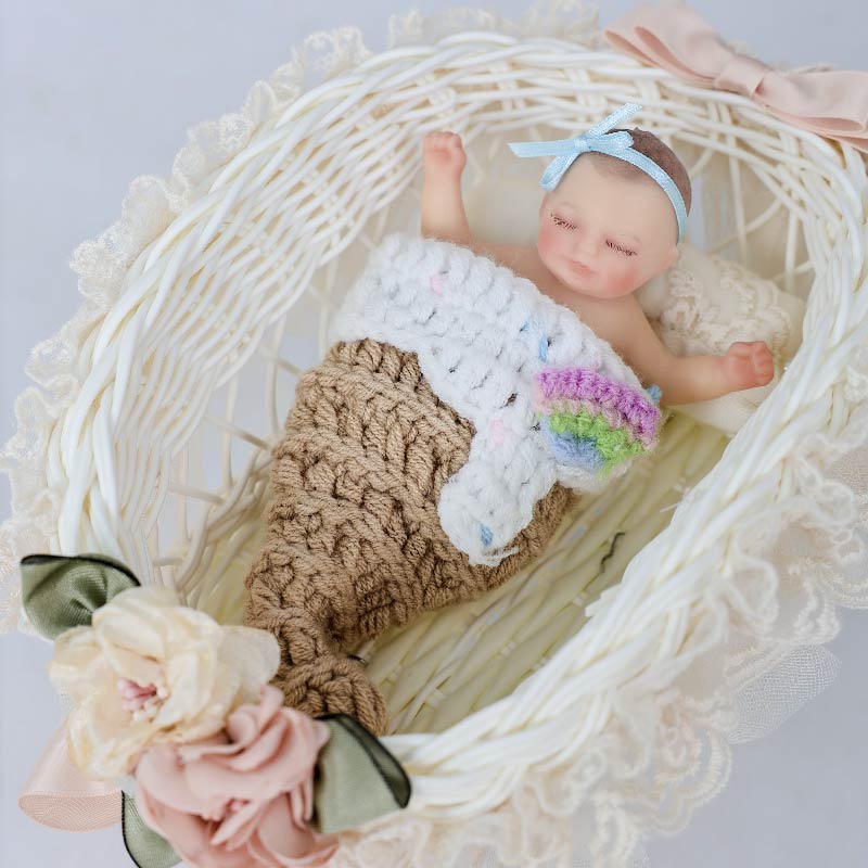 Cloveray Lifelike Silicone Reborn Girl Baby Doll 4Inch