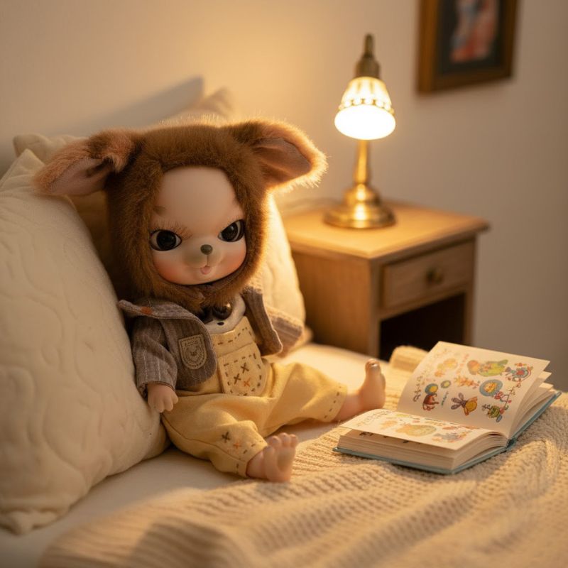 Cloveray Adorable 10 Inch Porcelain Dress-up Baby Brown rabbit Dolls (BJD)