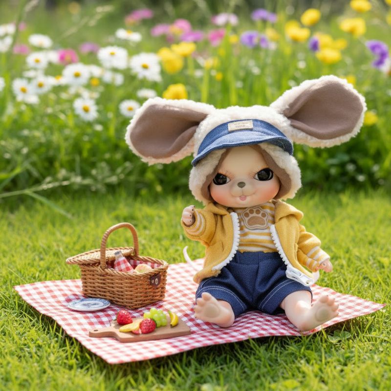 Cloveray Adorable 10 Inch Porcelain Dress-up Baby Yollow Rabbit Dolls (BJD)