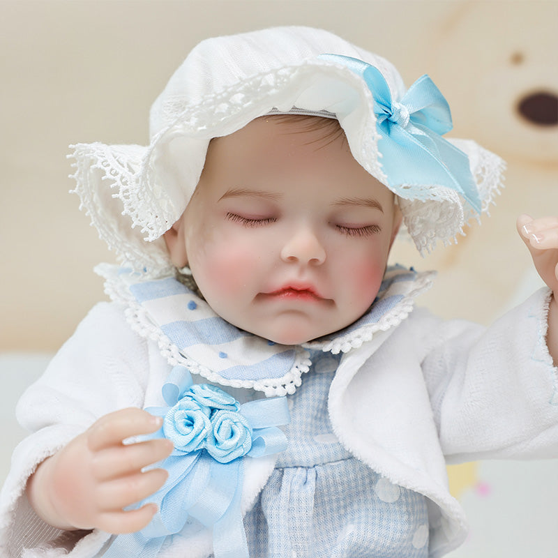 Cloveray Exquisite Baby Light Blue Series · 12-Inch Full Vinyl Reborn Doll