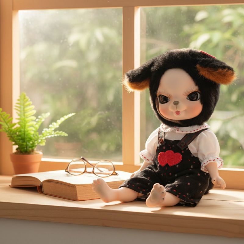 Cloveray Adorable 10 Inch Porcelain Dress-up Baby Black rabbit Dolls (BJD)