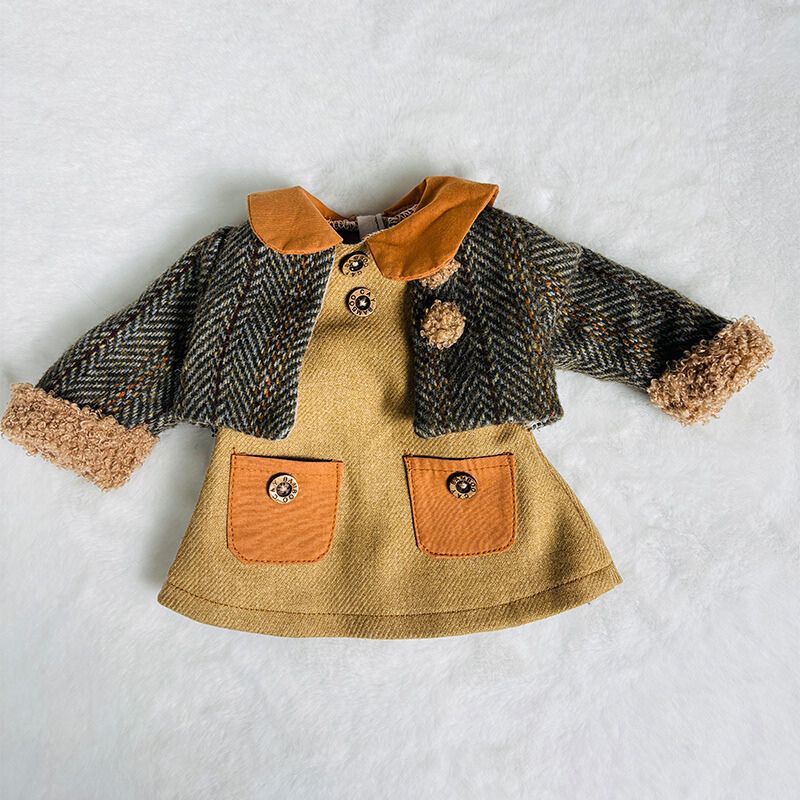 Cloveray Hand‑Painted Porcelain & Fabric Dress-up Pastoral‑Style 16‑Inch Doll Clothes