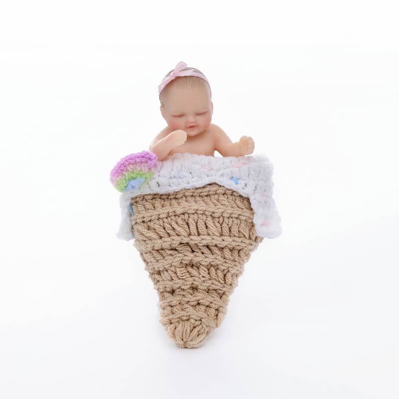 Cloveray Lifelike Silicone Reborn Girl Baby Doll 4Inch