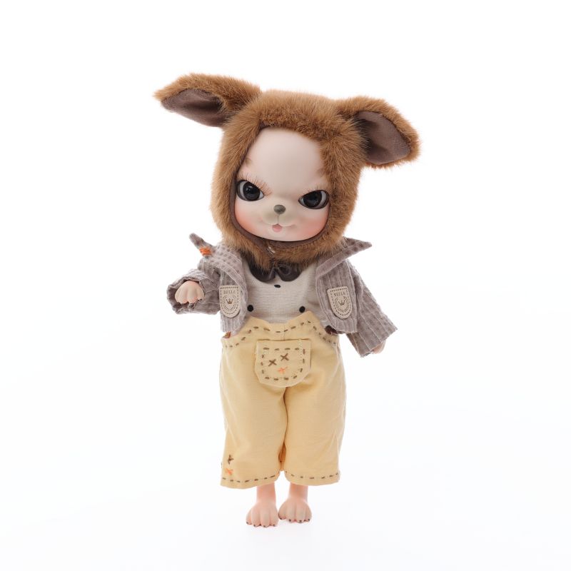 Cloveray Adorable 10 Inch Porcelain Dress-up Baby Brown rabbit Dolls (BJD)