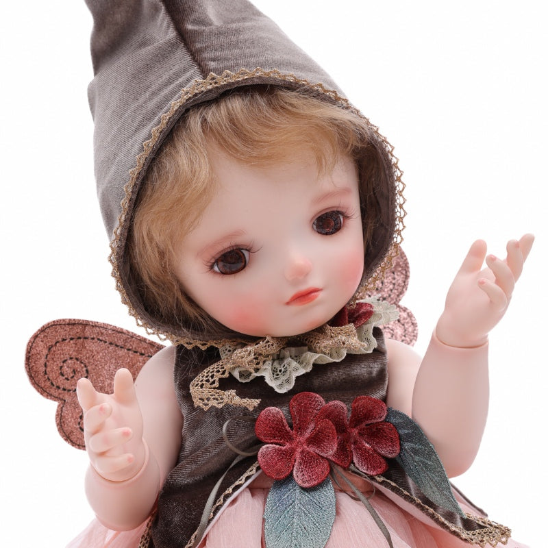 Cloveray 20-Inch Aimee Articulated Doll with Hand-Rooted Curls & Detailed Gown.