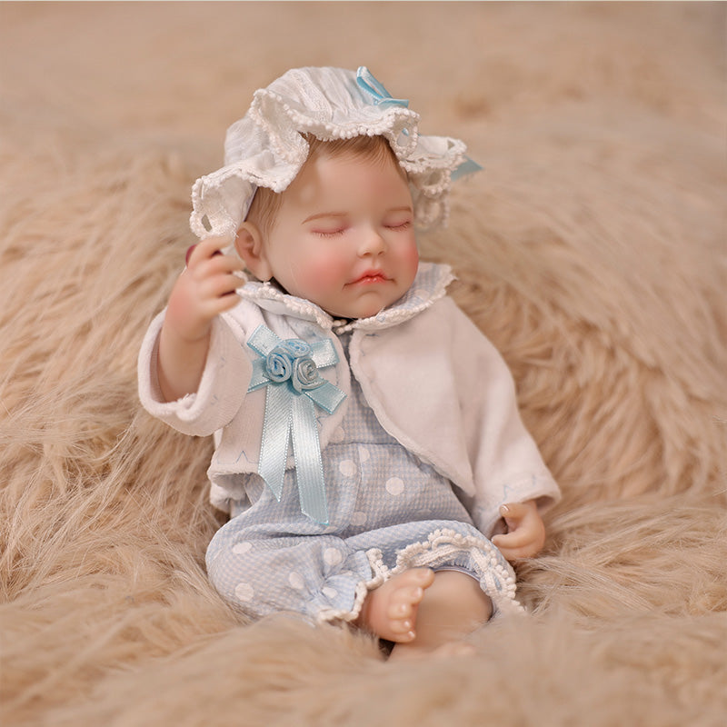 Cloveray Exquisite Baby Light Blue Series · 12-Inch Full Vinyl Reborn Doll