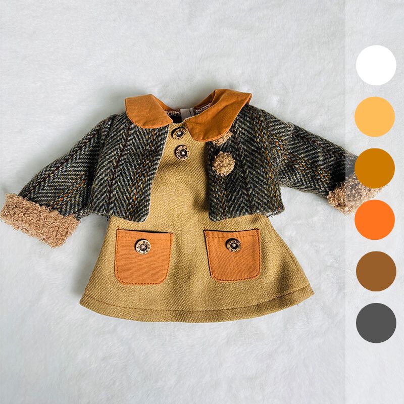 Cloveray Hand‑Painted Porcelain & Fabric Dress-up Pastoral‑Style 16‑Inch Doll Clothes