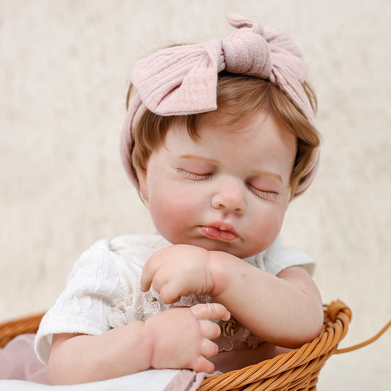 Cloveray 20 Inch Liftlike Reborn Baby Doll Wear Light Pink Bow