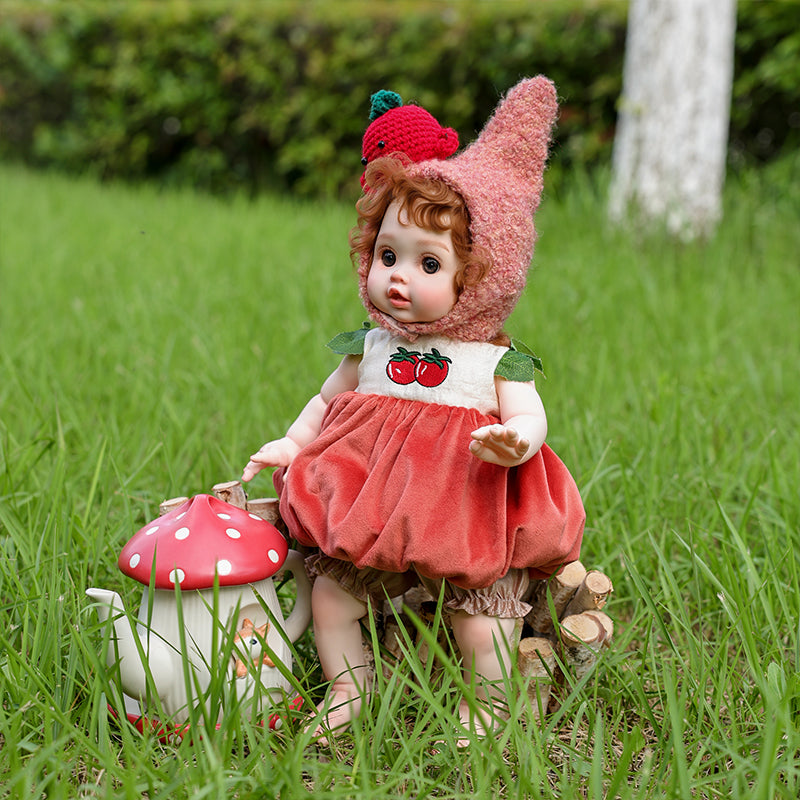 Cloveray 18 Inch Vinyl Lifelike Reborn Baby Doll in Tomato Costume