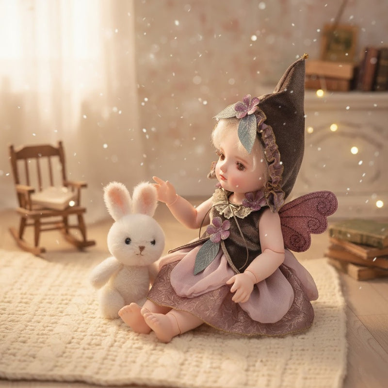 Cloveray 20 inch Articulated Fantasy Doll Silver Gray Hair Purple Eyes Lolita Fashion Collector Gift