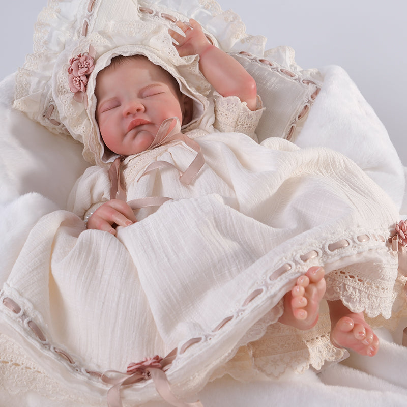 Cloveray 22 Inch Liftlike Reborn Baby Doll Wear Skin-coloured Knot