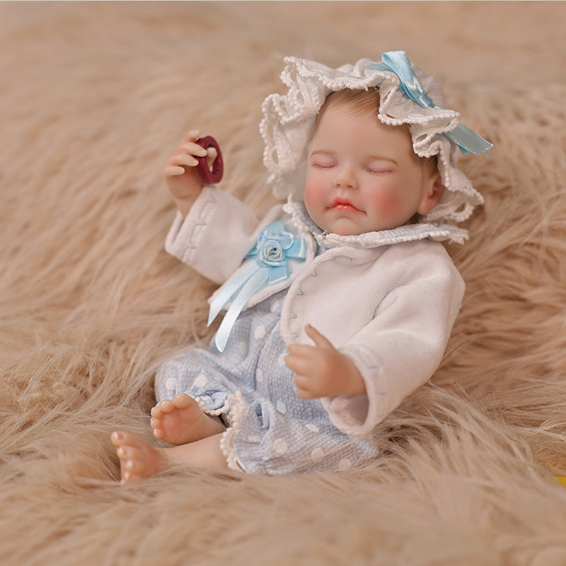 Cloveray Exquisite Baby Light Blue Series · 12-Inch Full Vinyl Reborn Doll