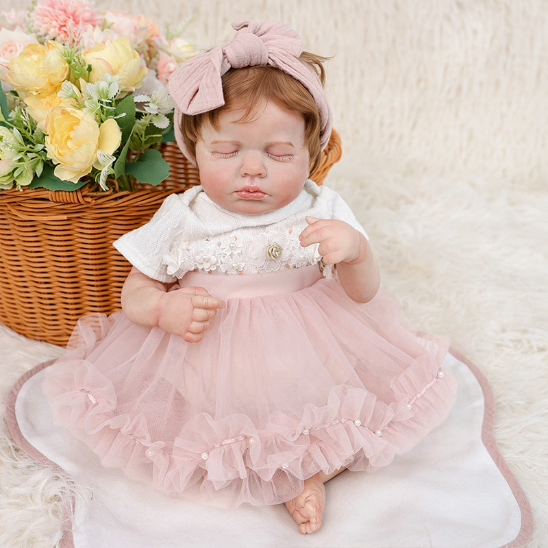 Cloveray 20 Inch Liftlike Reborn Baby Doll Wear Light Pink Bow