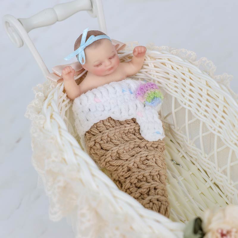 Cloveray Lifelike Silicone Reborn Girl Baby Doll 4Inch