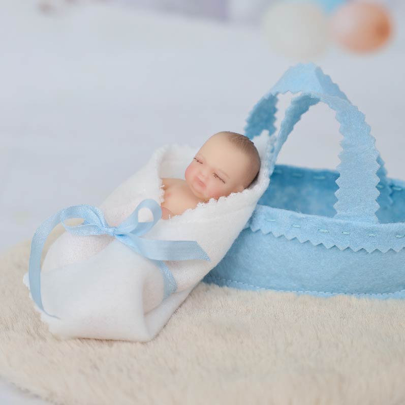 Cloveray Lifelike Silicone Reborn Girl Baby Doll 4Inch