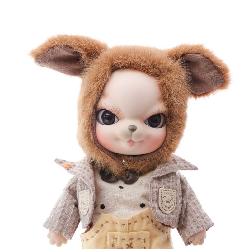 Cloveray Adorable 10 Inch Porcelain Dress-up Baby Brown rabbit Dolls (BJD)