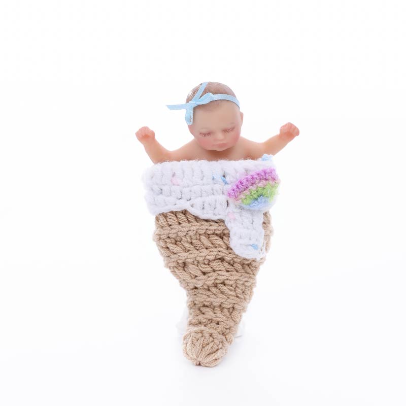 Cloveray Lifelike Silicone Reborn Girl Baby Doll 4Inch