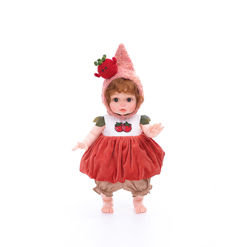 Cloveray 18 Inch Vinyl Lifelike Reborn Baby Doll in Tomato Costume