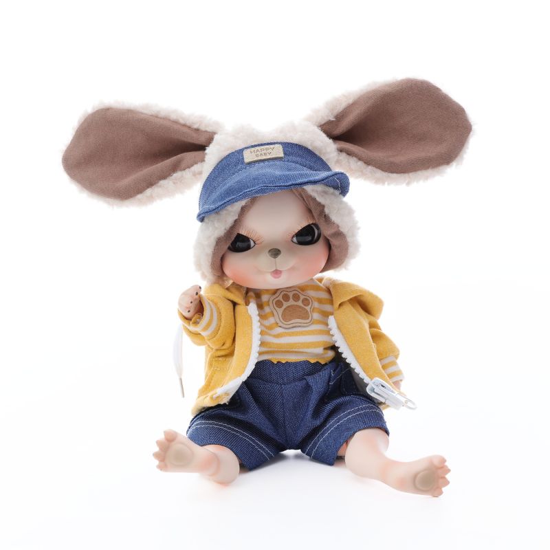 Cloveray Adorable 10 Inch Porcelain Dress-up Baby Yollow Rabbit Dolls (BJD)