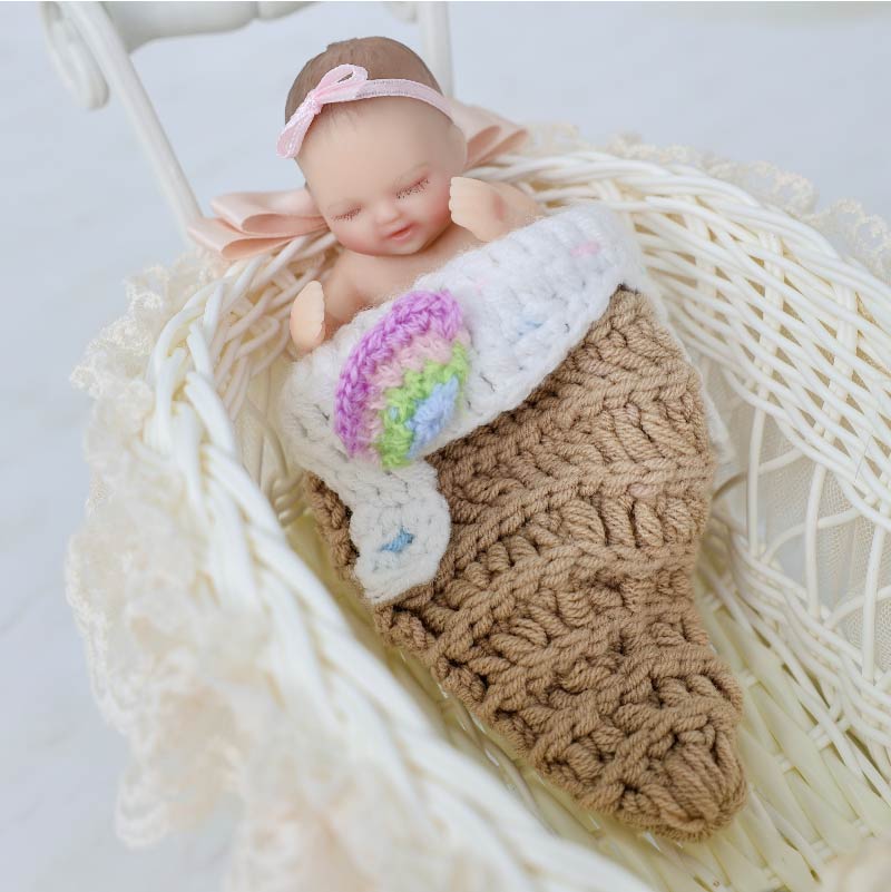 Cloveray Lifelike Silicone Reborn Girl Baby Doll 4Inch