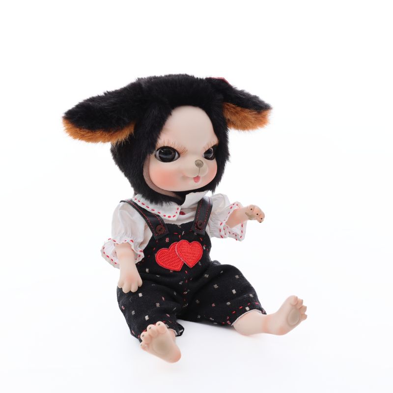 Cloveray Adorable 10 Inch Porcelain Dress-up Baby Black rabbit Dolls (BJD)