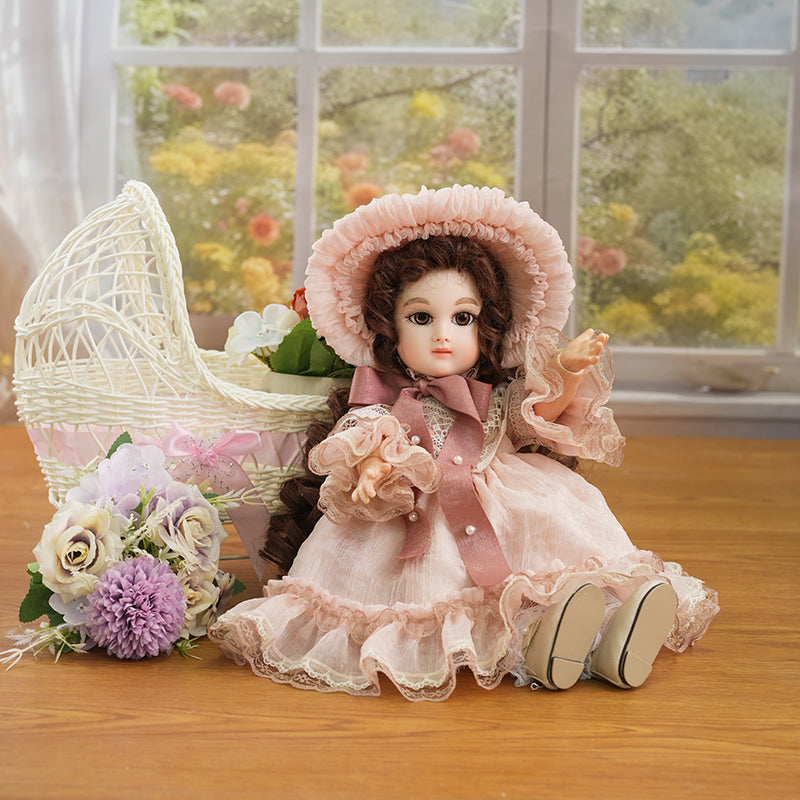 Cloveray Vintage Bisque Doll 16 Inch