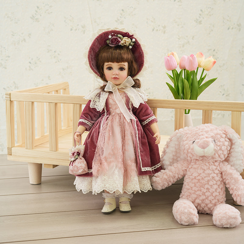Cloveray 18-Inch Handcrafted Antique Bisque Porcelain Doll Dress-up Do Cloveray 18-Inch Handcrafted Antique Bisque Porcelain Doll Dress-up Do