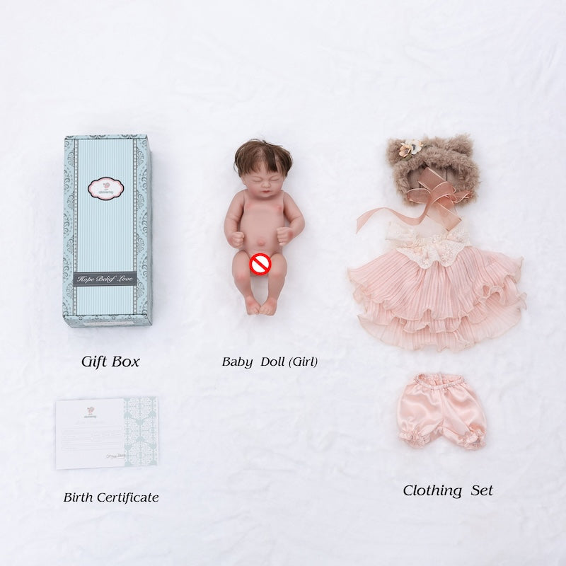 Cloveray Lifelike Reborn Little Girl Infant Sleeping Baby Doll 12-inch